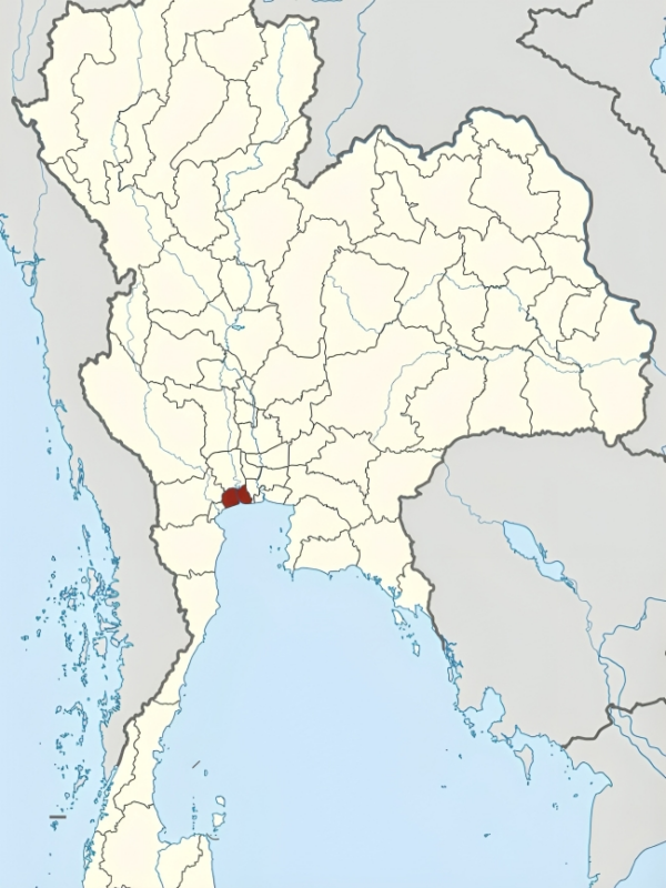 Location of Samut Sakhon in Thailand