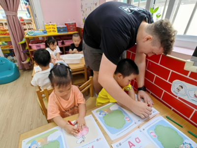 Teacher in China at a kindergarten