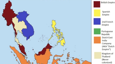 Map of Asia during the era of colonisation 