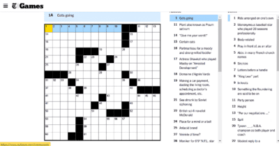 NY times crossword