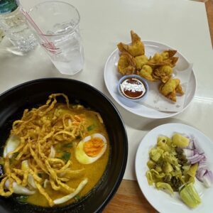 mouth watering Thai food on a table 